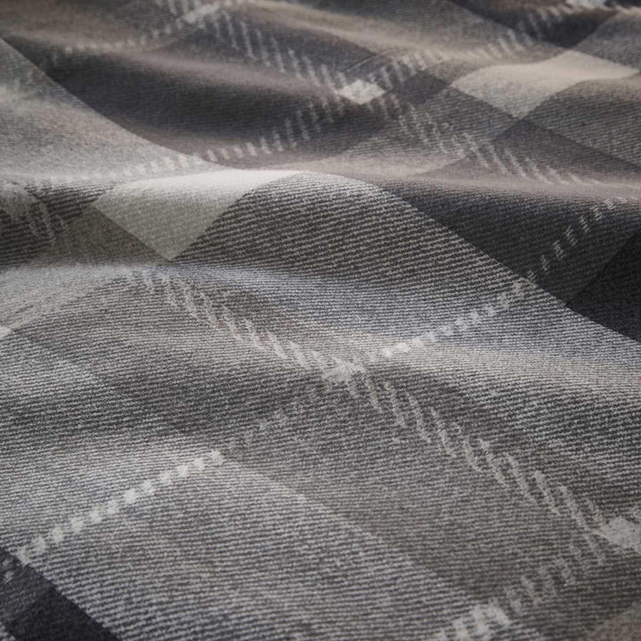 Colville 100% Brushed Cotton Flannelette Grey Duvet Cover Set -  - Ideal Textiles