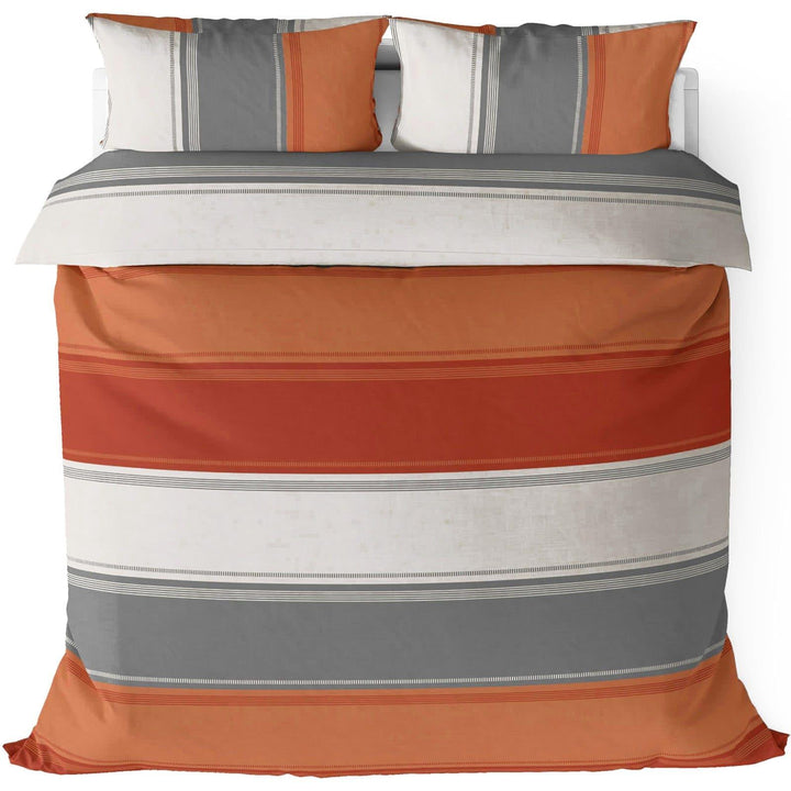 Betley Stripe Spice Terracotta Duvet Cover Set -  - Ideal Textiles