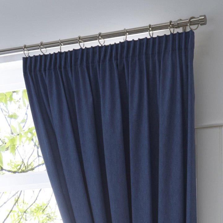 Dijon Blackout Thermal Tape Top Curtains Navy -  - Ideal Textiles