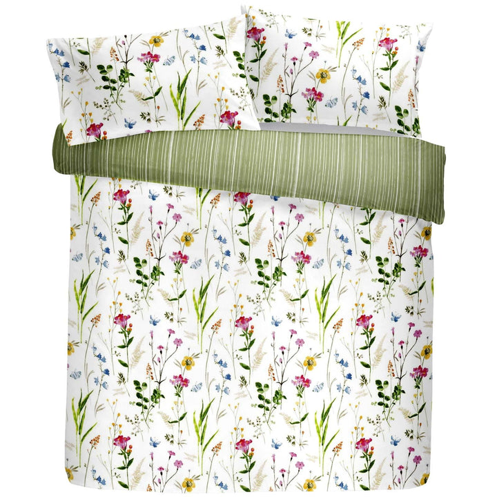Spring Glade Hand Painted Floral Multicolour Duvet Cover Set -  - Ideal Textiles