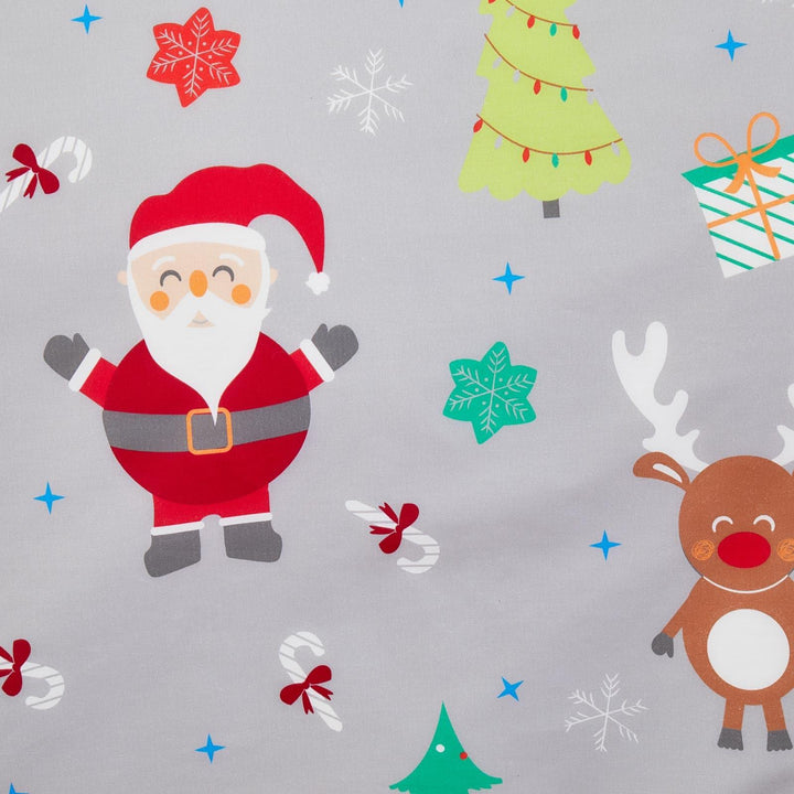 Elf & Santa Reversible Grey Christmas Duvet Cover Set - Ideal