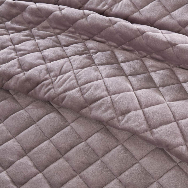 Regent Diamond Stitch Velvet Quilted Heather Bedspread -  - Ideal Textiles