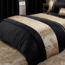 Capri Diamante Embellished Black & Gold Bed Runner Bedspreads & Runners Rapport   