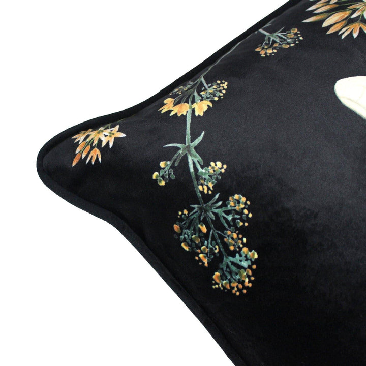 Midnight Garden Bee Black Velvet Filled Cushions - Ideal