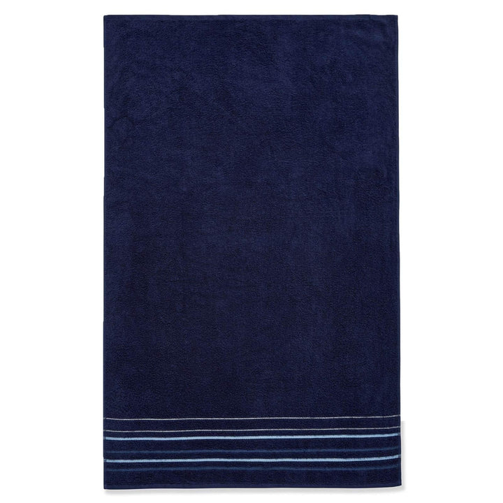 Java Stripe 100% Cotton Towel Navy - Ideal