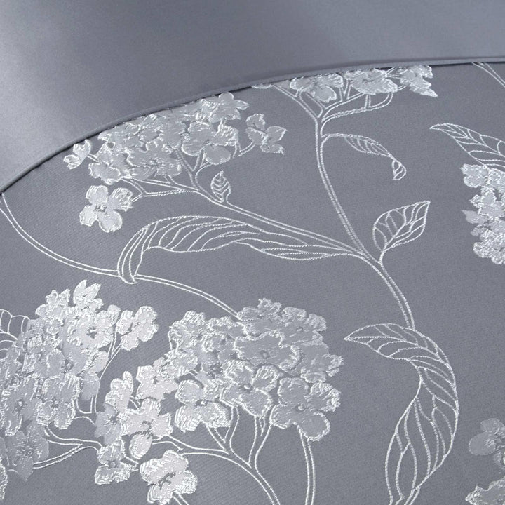 Blossom Floral Jacquard Silver Duvet Cover Set - Ideal