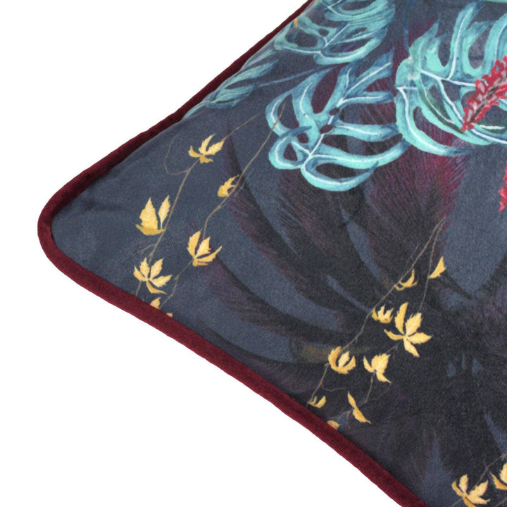 Zinara Leopard Black Velvet Filled Cushions -  - Ideal Textiles