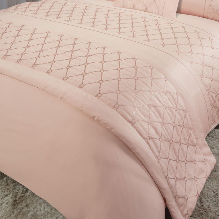 Monaco Sequin Sparkle Embellished Blush Pink Duvet Cover Set - Ideal