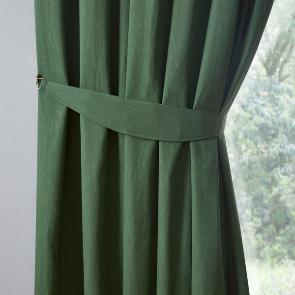 Dijon Bottle Green Tie Backs Pair -  - Ideal Textiles