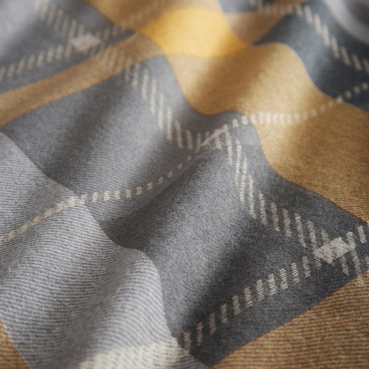 Colville 100% Brushed Cotton Flannelette Ochre Duvet Cover Set -  - Ideal Textiles