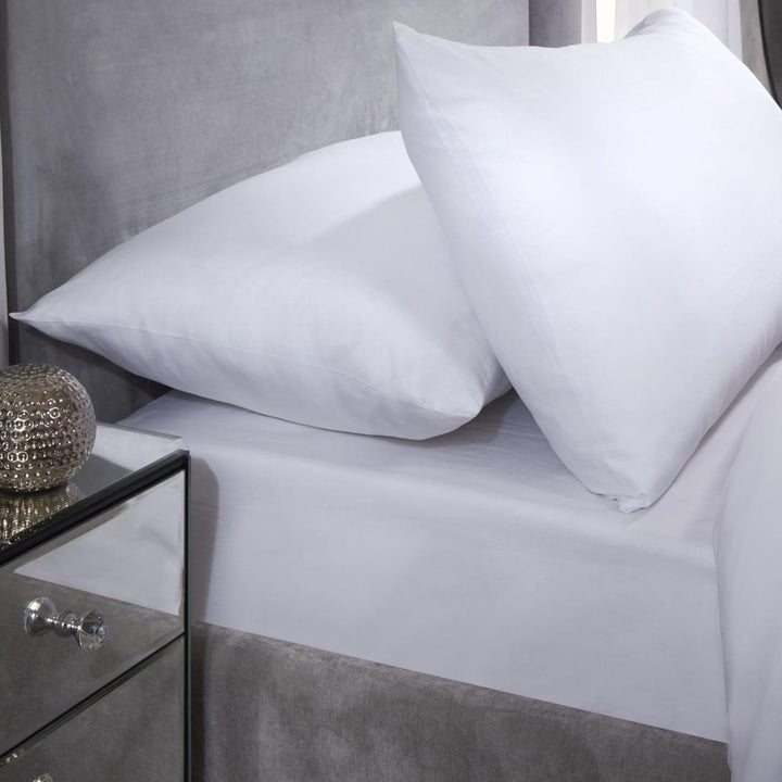 Egyptian Cotton 200 Thread Count White 25cm Fitted Sheet - Ideal