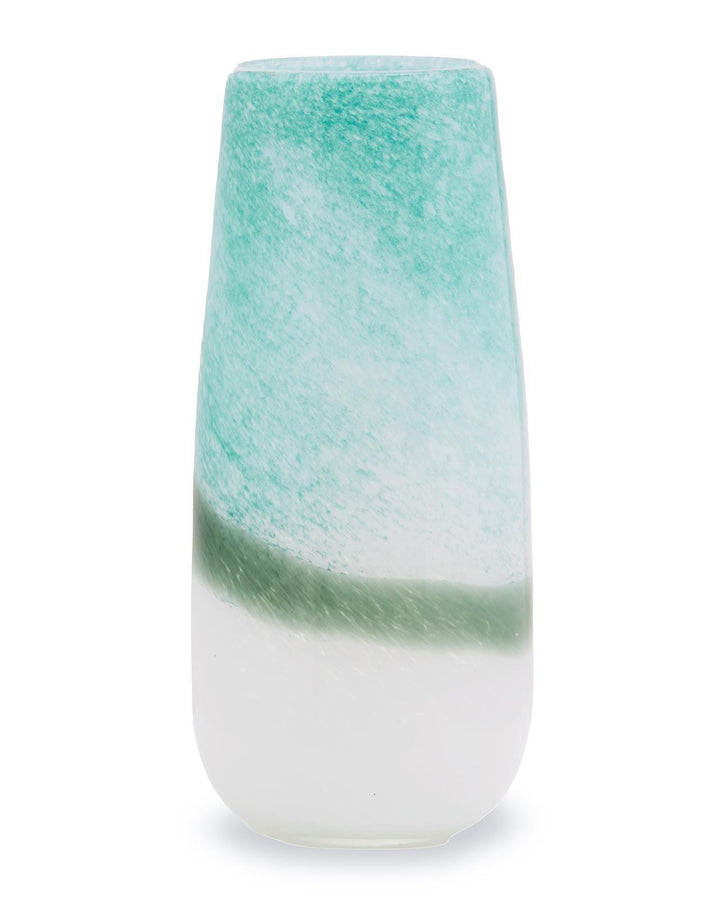 Lucia Tall Turquoise Ombre Glass Vase - Ideal