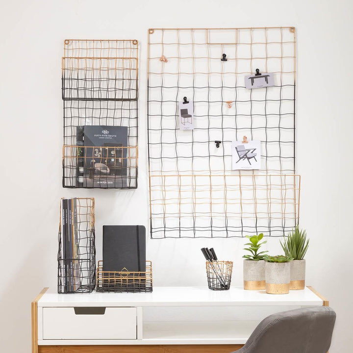 Stylish Iron Wire File Organizer with Hanging Clips - Ideal