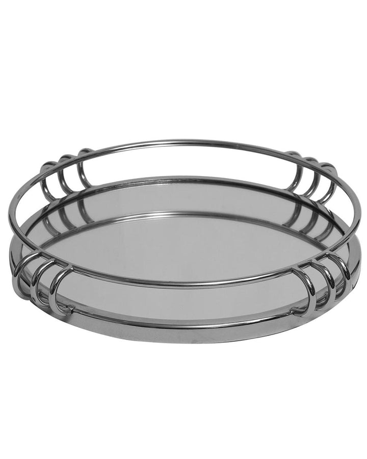 Large Deco Mirrored Round Tray - Ideal