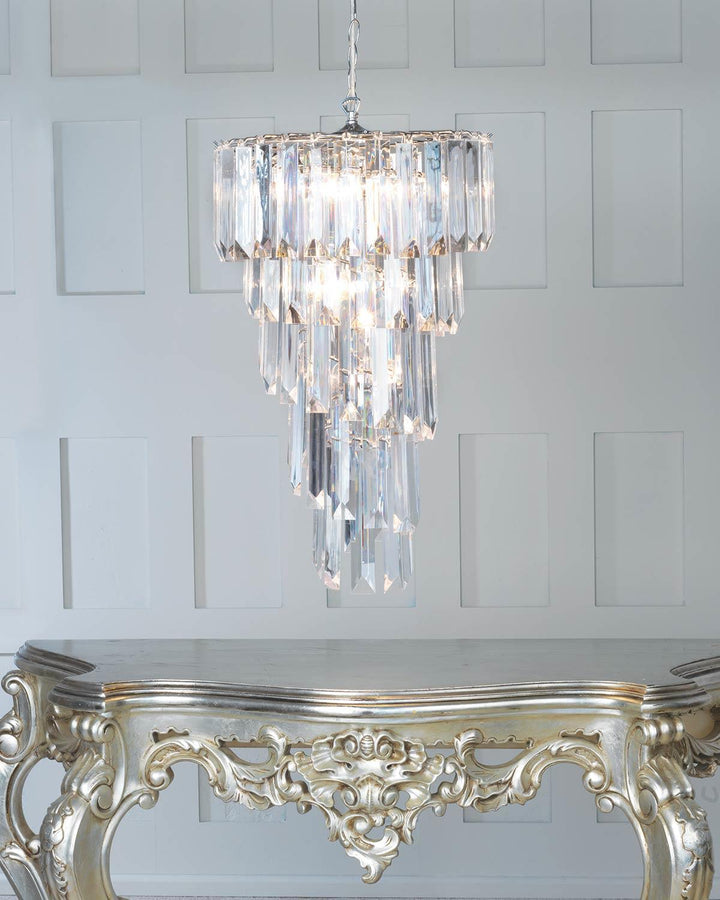 Latham Large 5 Tier Chandelier Ceiling Light Fitting - Acrylic - Ideal
