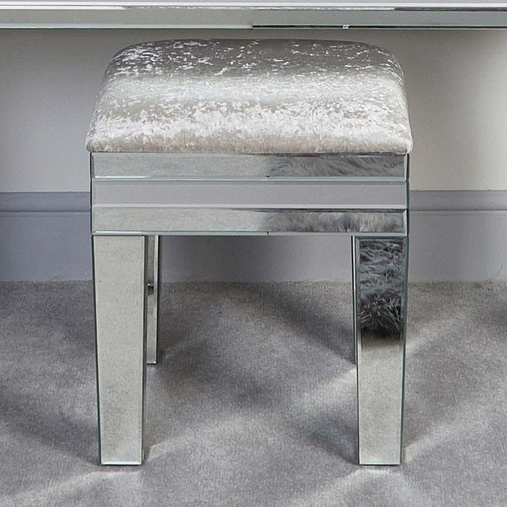 Leigh Mirrored Dressing Table Stool - Ideal