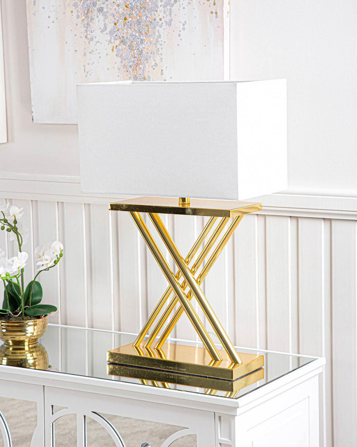 Amos Deco Gold Table Lamp - Ideal