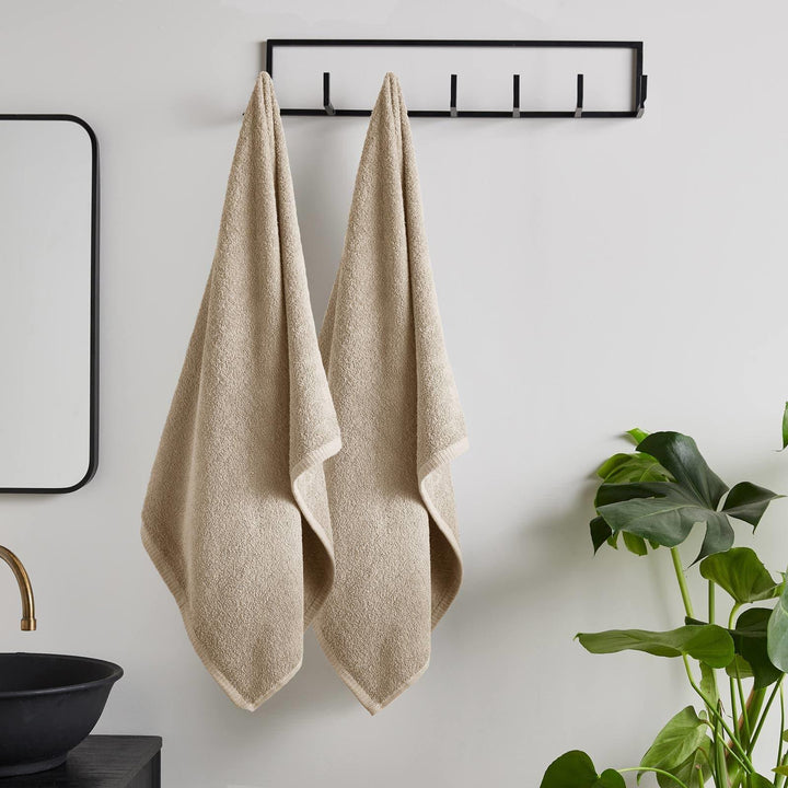 Quick Dry 100% Cotton Bath Sheet Pair Natural - Ideal