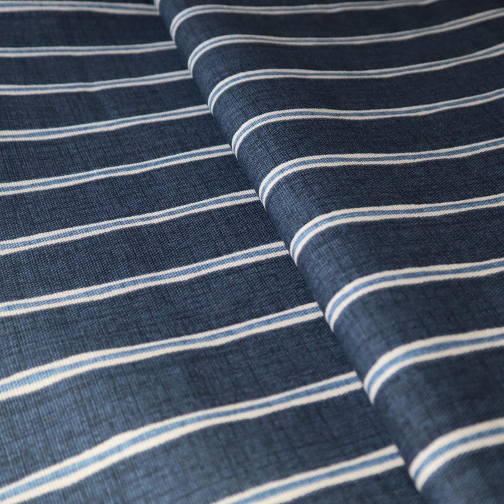 Rowing Stripe Midnight Made To Measure Curtains -  - Ideal Textiles