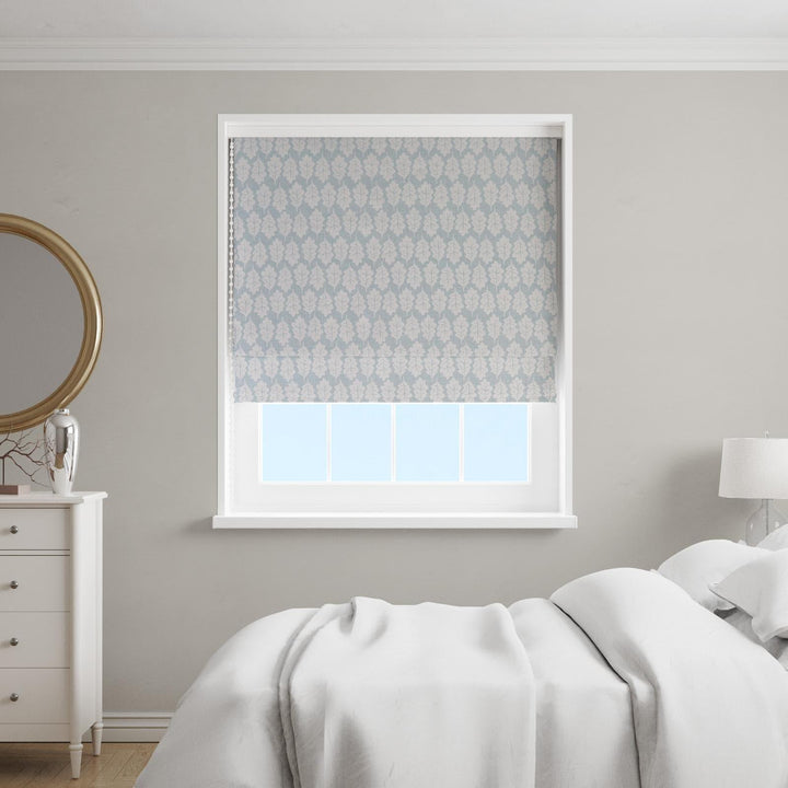 Oak Leaf Duckegg Made To Measure Roman Blind -  - Ideal Textiles