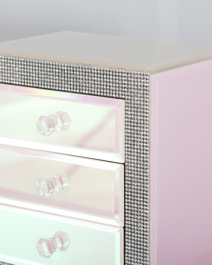 Ariana Pink Lustre 3 Drawer Jewellery Box - Ideal
