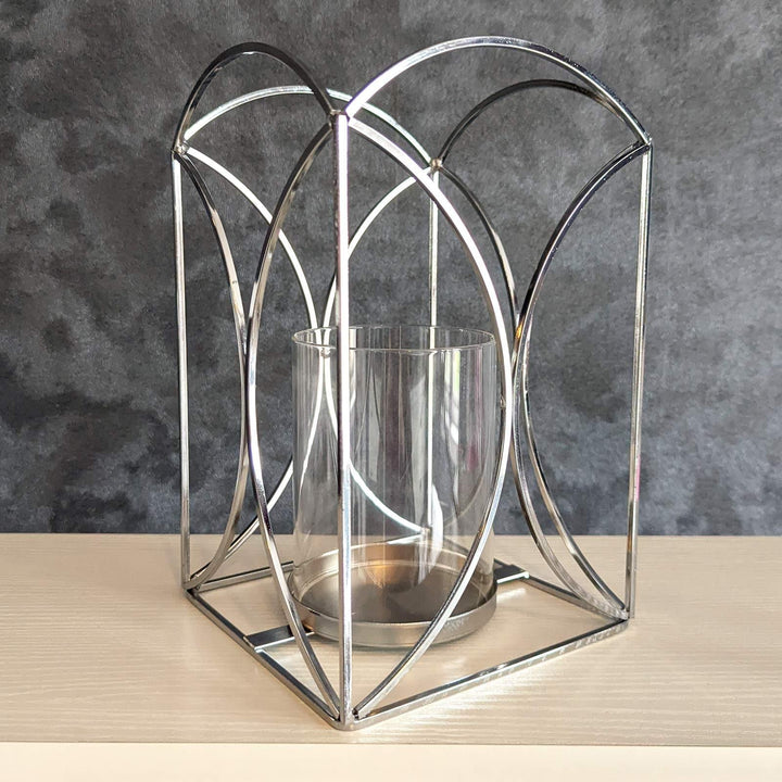 Ariana Large Silver Lantern Candle Holder -  - Ideal Textiles