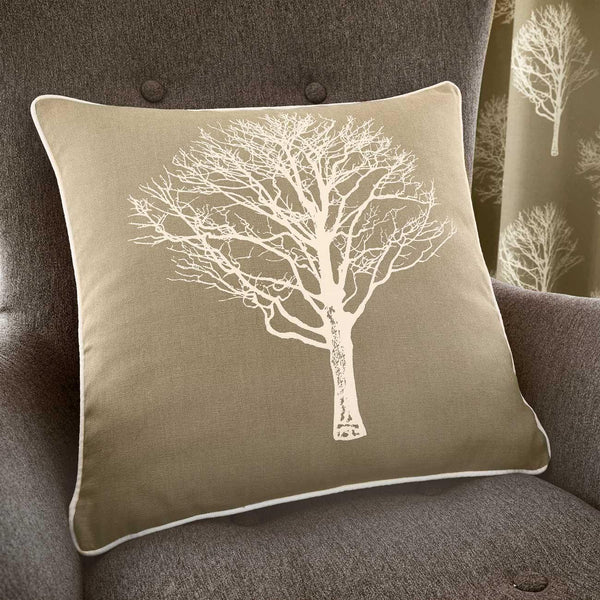 Woodland Trees Linen Cushion Cover 17" x 17" -  - Ideal Textiles