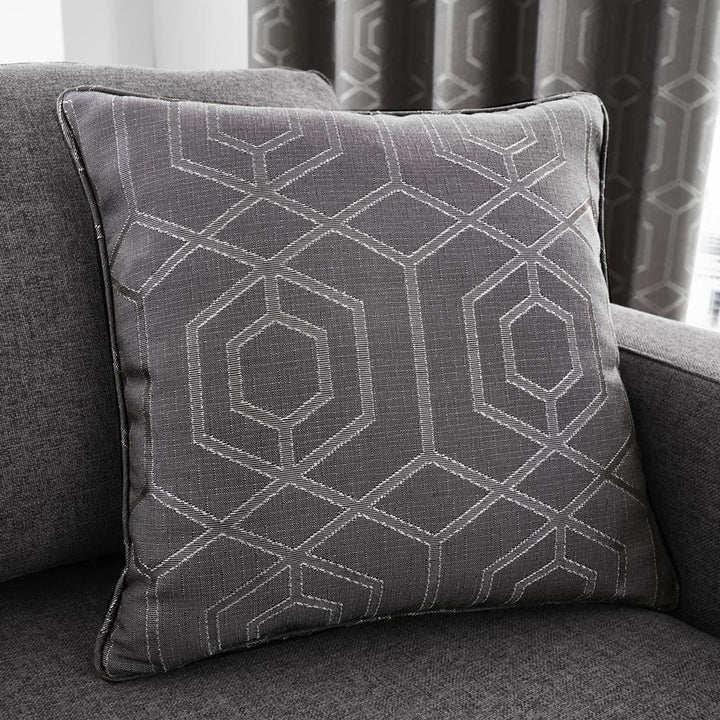 Camberwell Jacquard Graphite Cushion Cover 17'' x 17'' -  - Ideal Textiles