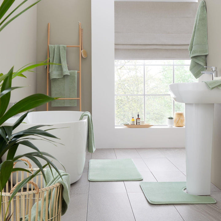 Anti-Bacterial 100% Cotton Sage Bathroom Towels -  - Ideal Textiles