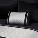Capri Diamante Embellished Black & Silver Boudoir Cushion Filled Cushion Rapport   