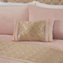 Capri Diamante Embellished Blush Pink & Gold Boudoir Cushion Filled Cushion Rapport   