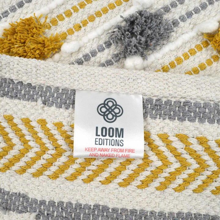 Pom Pom Chevron Textured Bath Mat Mustard -  - Ideal Textiles
