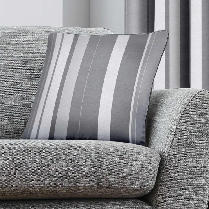 Whitworth Stripe Grey Cushion Covers 17" x 17" -  - Ideal Textiles