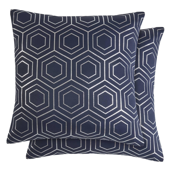 Hartford Geometric Navy Cushion Cover 17" x 17" - Ideal