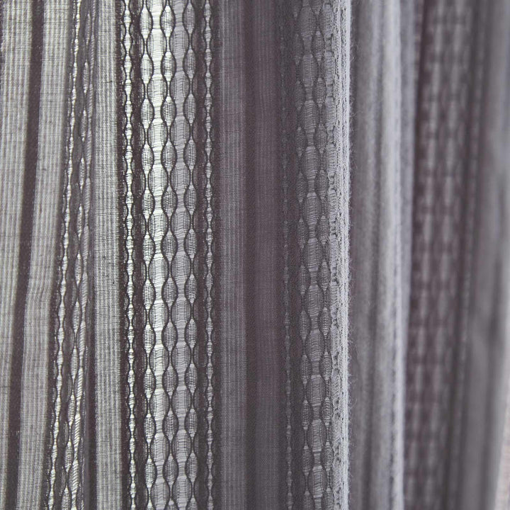 Zofia Broderie Anglaise Voile Curtain Panel Grey -  - Ideal Textiles