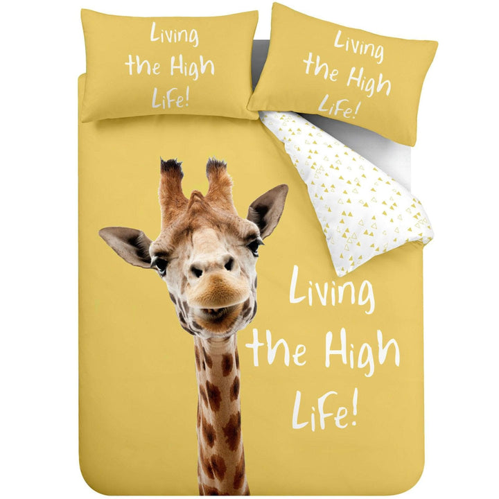 Giraffe Print Living the High Life! Yellow Duvet Cover Set -  - Ideal Textiles