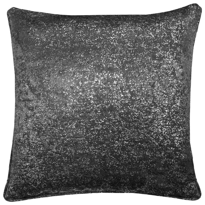 Halo Metallic Sparkle Charcoal Cushion Covers 17" x 17" -  - Ideal Textiles