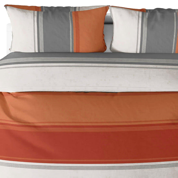 Betley Stripe Spice Terracotta Duvet Cover Set -  - Ideal Textiles
