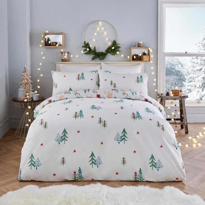 Winter Stag Reversible Christmas Duvet Cover Set - Ideal
