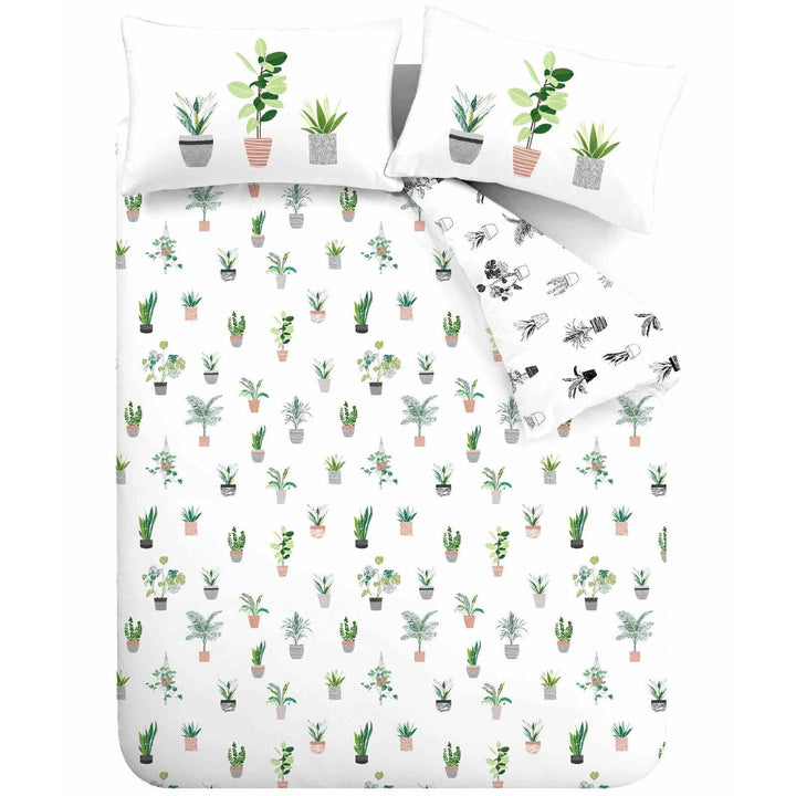 Plant Babe Reversible Green Duvet Cover Set -  - Ideal Textiles