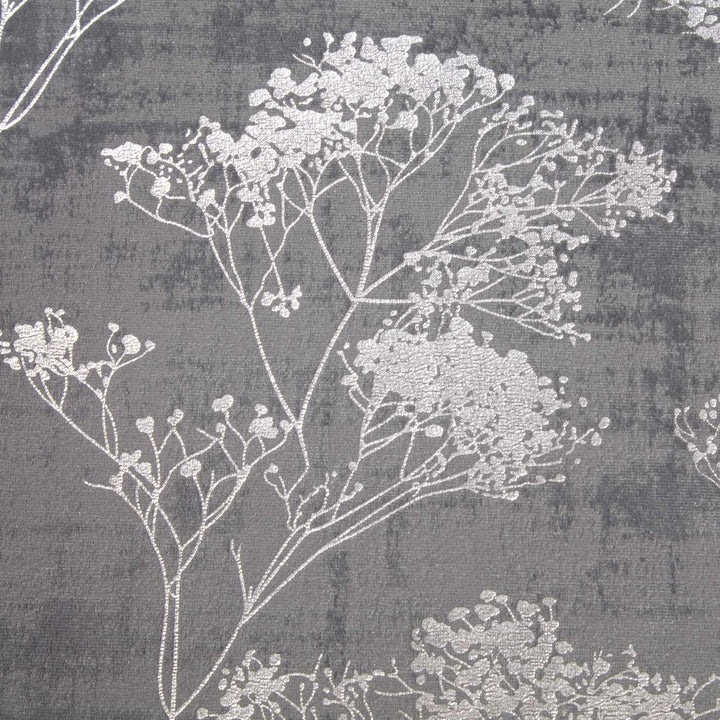 Osaka Metallic Velvet Lined Eyelet Curtains Silver -  - Ideal Textiles