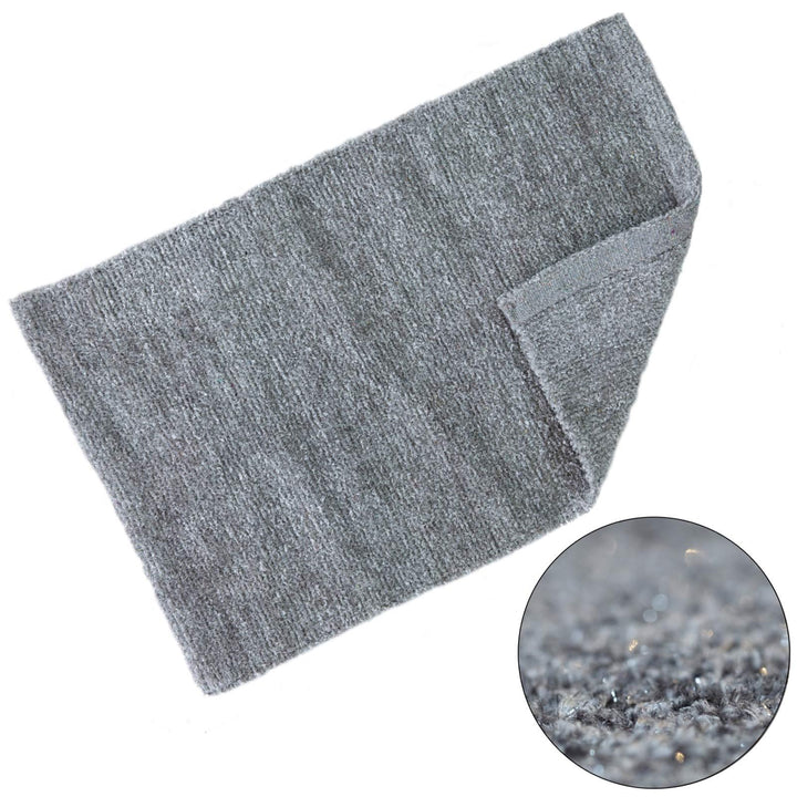 Twinkle Super Soft Glittery Metallic Silver Bath Mat -  - Ideal Textiles
