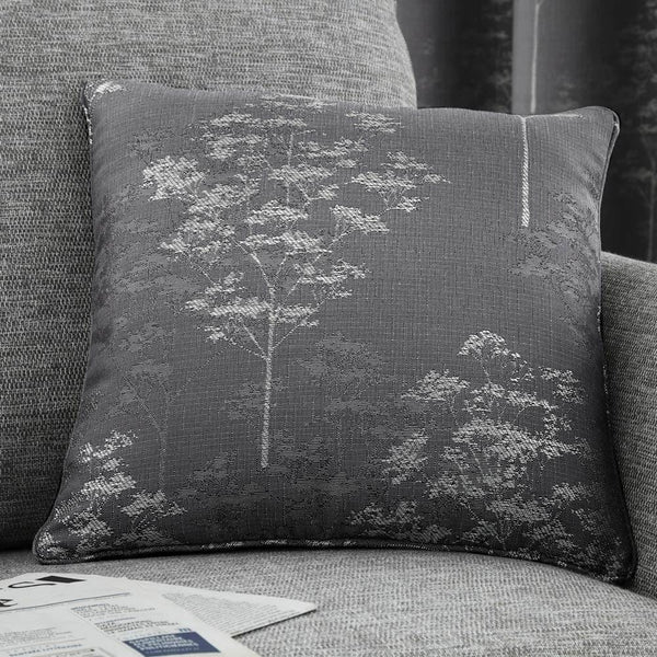 Elmwood Jacquard Graphite Cushion Cover 17'' x 17'' -  - Ideal Textiles