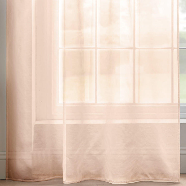 Tiara Diamante Tab Top Voile Curtain Panels Blush Pink -  - Ideal Textiles