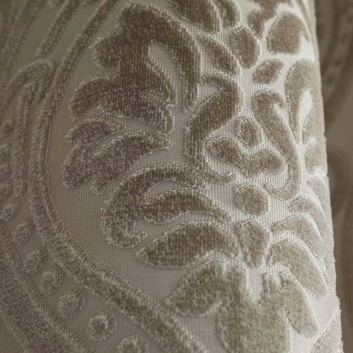 Chateau Damask Lined Eyelet Curtains Natural -  - Ideal Textiles