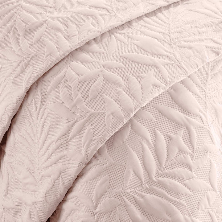 Luana Pinsonic Floral Leaf Blush Bedspread -  - Ideal Textiles
