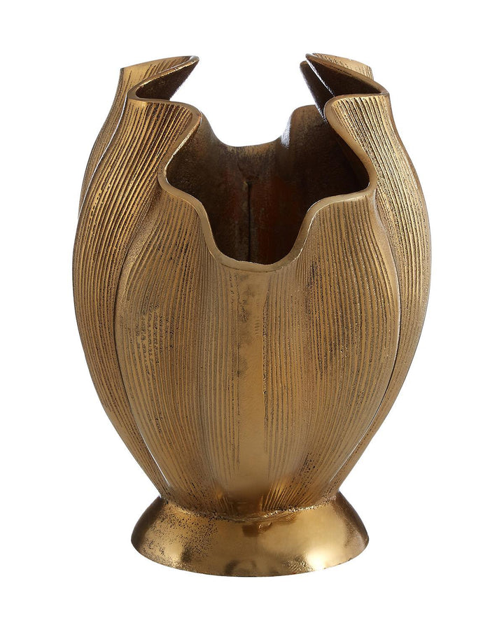 Gold Fluted Aluminium Hatton Vase (Small) - Ideal