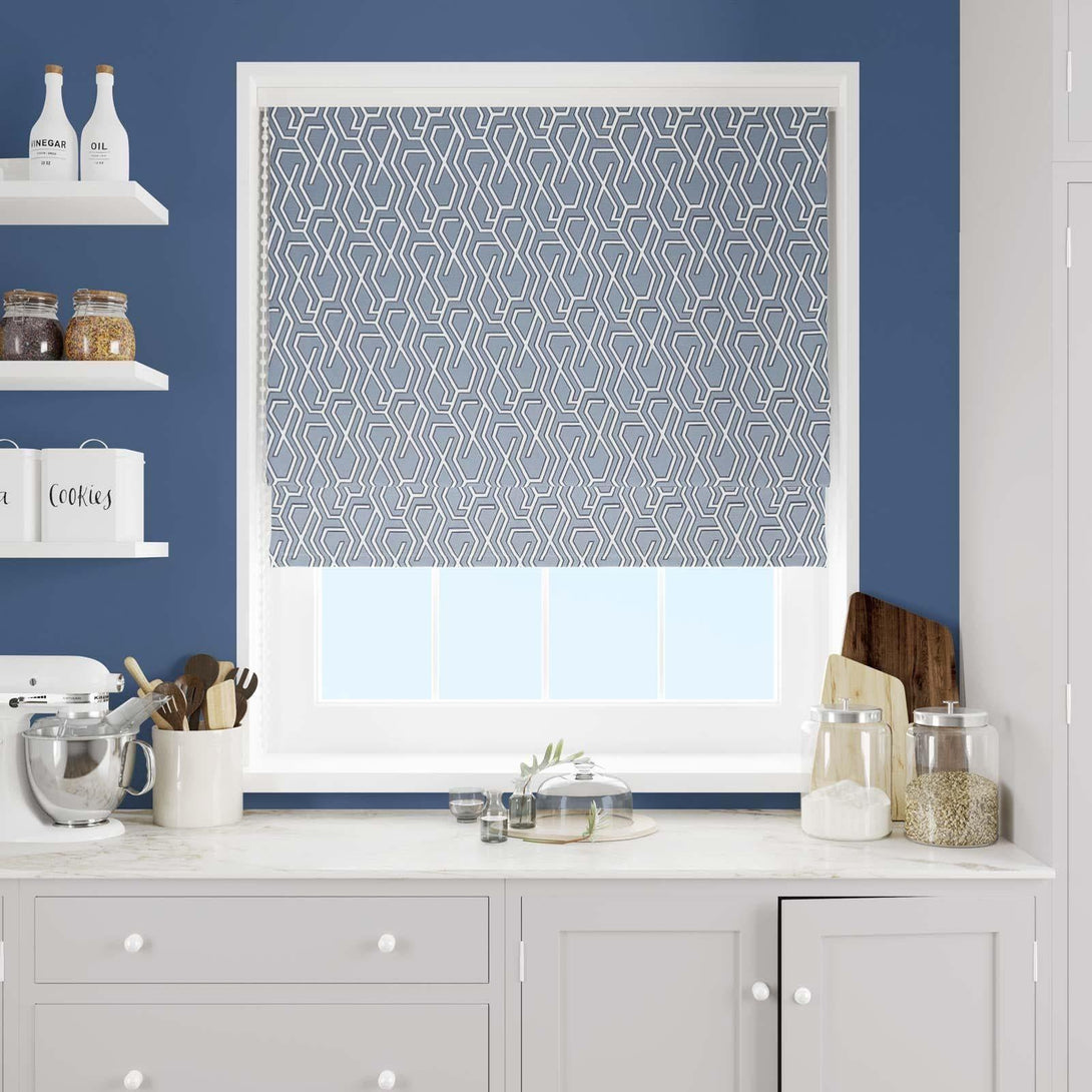 Manhattan Wedgewood Made To Measure Roman Blind -  - Ideal Textiles