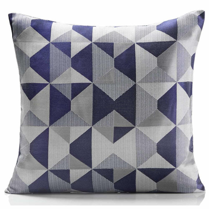 Skandi Geometric Jacquard Navy Cushion Cover 18'' x 18'' - Ideal