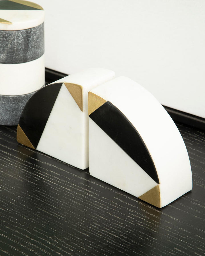 Pair of Zelda Marble Bookends - Ideal